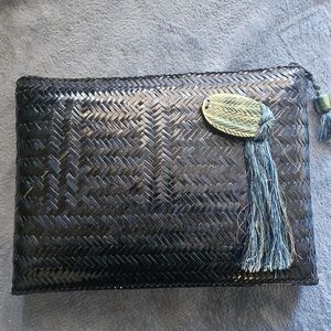 Navy Blue Vintage Valerie Clutch with Tassel